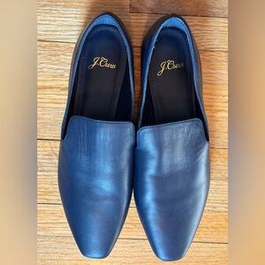 J. Crew Navy Blue Leather Bennet Loafers Style AV980 Size 8